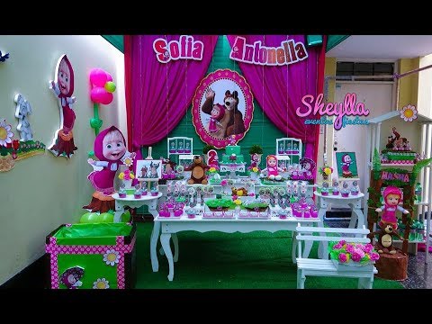 Admisión Arruinado gobierno Masha y el oso, decoración de fiesta infantil temática de niñas - YouTube