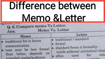 Difference between Memorandum And Letter || Memo v/s Letter || Business communication