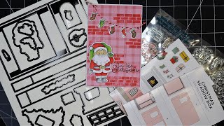 Diamond Press Christmas Shadow Box Stamps \& Dies Review Tutorial! Cute Dimensional or Standard Card!