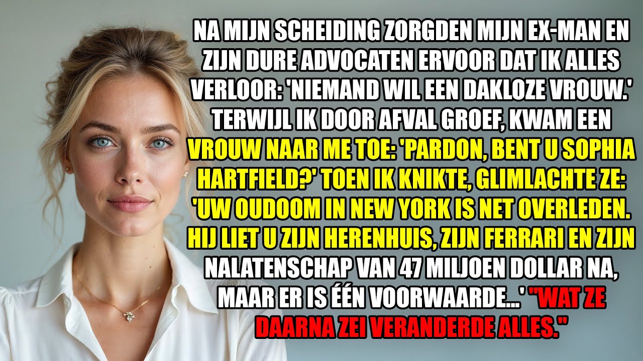 Na scheiding dakloos tot vreemdeling vroeg: 'Bent u Sophia? U erfde $47M'