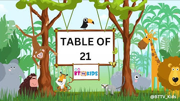 21x1=21 Multiplication | Table of Twenty-one (21) | Tables Song Multiplication |  | BTTV KIDS