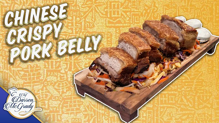 Chinese Crispy Pork Belly with Kimchi Slaw and Hoi...