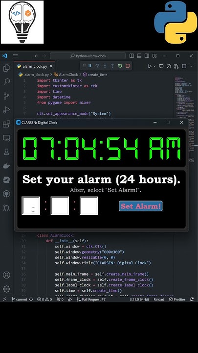 Python: Alarm Clock #shorts #python #python alarm #python clock #alarm ...