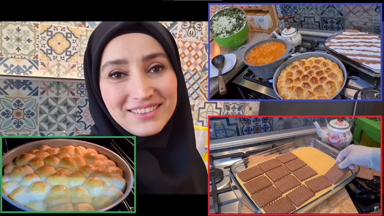 دللت عائلتي 😃 لأن أمس ما طبخت 🥰 حلى بارد كاستر بجوز الهند و خلية نحل 😋