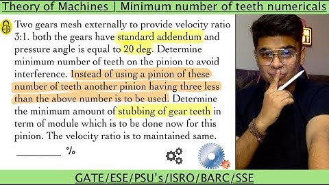 Minimum Number of Teeth Numerical | Theory of Machines for GATE/ESE/PSU