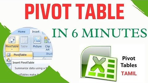 Excel Pivot Table Explained in 6 Minutes | Pivot Table in Tamil | How to create Pivot Table in Excel