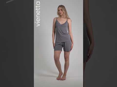 Купить Пижама из вискозы с кружевом (майка + шорты) VIENETTA 6040080928 в Украина в Lingerie.ua - Одяг для дому та відпочинку, Видео 1
