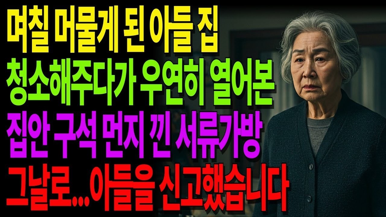 며칠 머물게 된 아들 집에서 우연히 발견한 ‘서류 가방’ 하나아들을 신고한 어느 어머니의 선택 노후사연 #사연라디오 #노년의지혜 인간관계