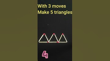 with 3 moves  make 5 triangles | Matchstick puzzle | #shortvideo | Stop motion