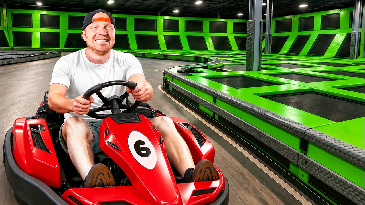 I Built a GO KART Track in a Trampoline Park