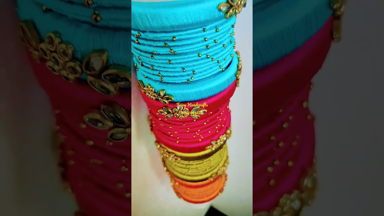 Silk Thread Metal bangles For 
