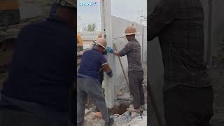 Massive Lift! Heavy Crane Positioning Giant Precast Concrete Column With Absolute Precision