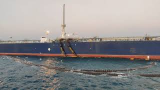 Large Crude oil tanker at Single point mooring buoy (SPM)