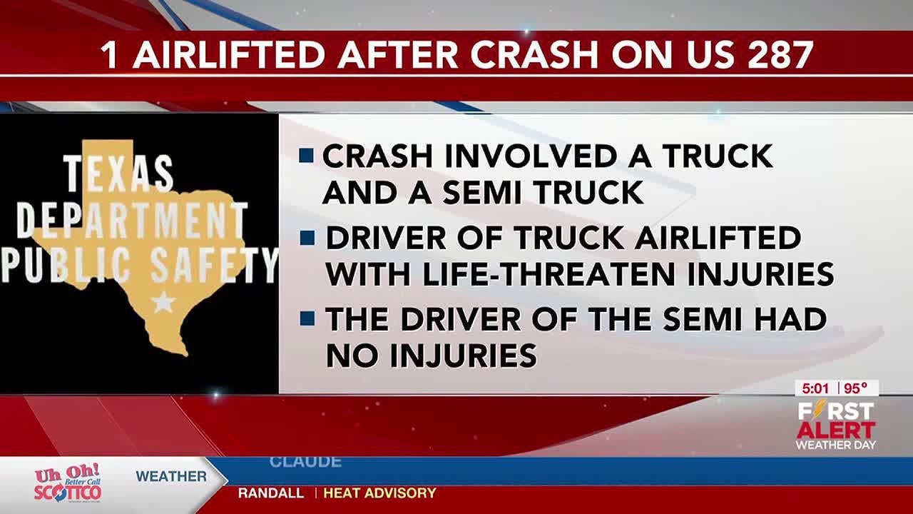 DPS: 1 airlifted after crash on US 287 - YouTube