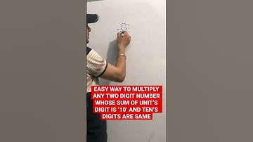 EASY WAY TO MULTIPLY ANY TWO DIGIT NUMBER WHOSE SUM OF UNIT’S  DIGIT IS ‘10’ AND #shorts#shortsvideo
