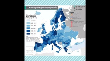 Old Age Dependency Ratio in Europe! #map #oldage #dependency #europe #youtubeshorts