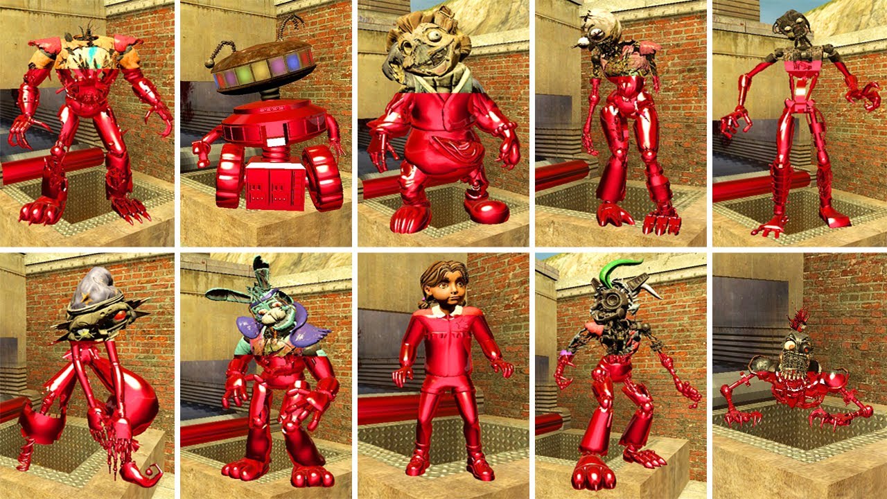 NEW ALL RUBY RUIN ANIMATRONICS ESCAPE ALL GLAMROCK ANIMATRONICS in Garry's Mod! FNAF Security Breach
