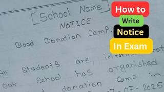 Blood Donation Camp Notice Writing | Write a Notice on Blood Donation Camp in English | Kalcuwrite