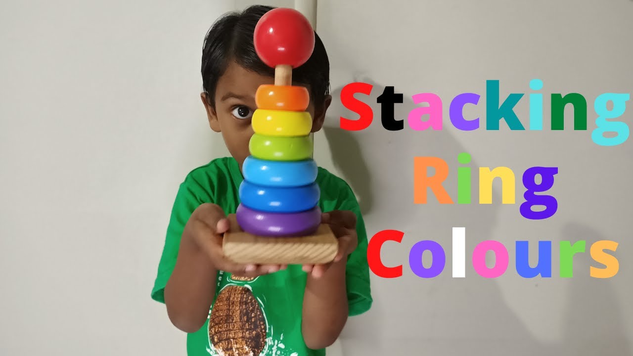 Learn Colors with Stacking Rings | Name fruits to match the stacking ring colours