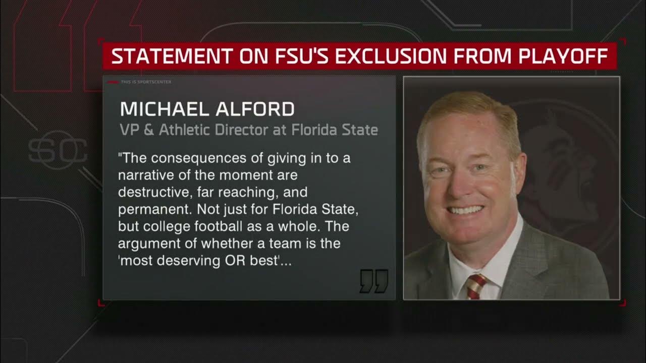 FSU AD condemns CFP selection decision The committee FAILED college football SportsCenter ESPN FSU AD condemns CFP selection decision The committee FAILED college football SportsCenter ESPN