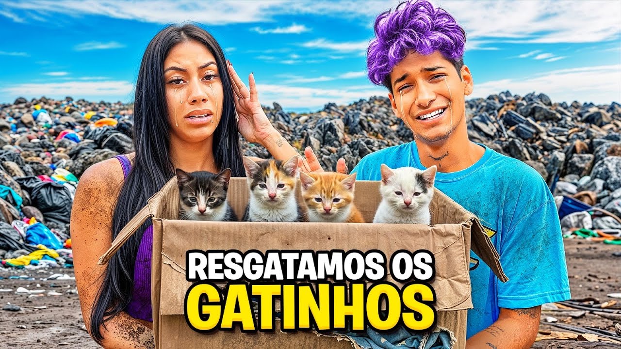 RESGATEI 4 GATINHOS ABANDONADOS NO MEIO DO LIXO *devo adotar?