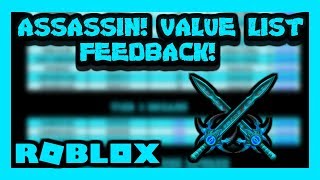 Zickoi - real roblox assassin value list