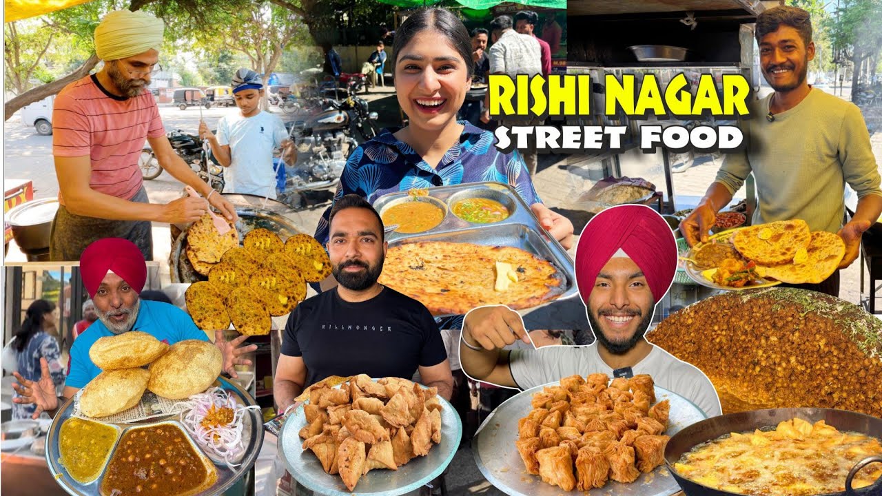 Best of Ludhiana Street Food | Rs.30/-Chole Bhature,  Bajra Naan | Ludhiana Famous Aloo Puri, Samosa
