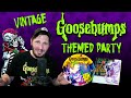 Throwing a 90's themed Goosebumps Party - Vintage  RL Stine tableware, board games, and electronics