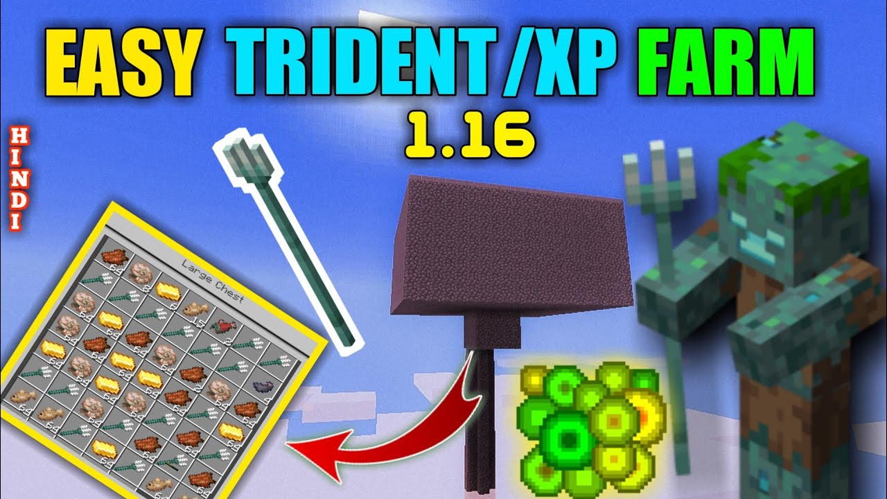 Trident Farm Java Easy SIMPLE 1.16 TRIDENT FARM TUTORIAL in Minecraft (PE/Bedrock/Java ...