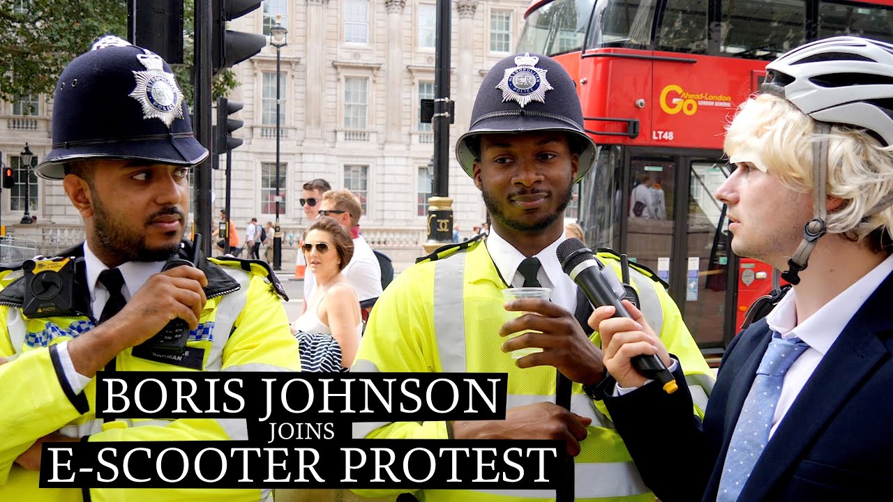 ELECTRIC SCOOTER PROTEST WITH BORIS JOHNSON 🛴EScooter Rental UK YouTube