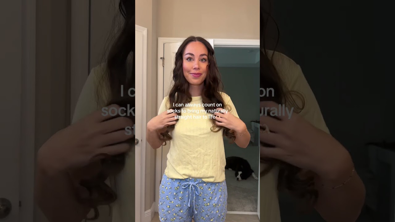 No heatless curing rod? Use socks🤪 sock heatless curl results, overnight curls, hair tutorial