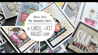10 Cards - 1 Kit / My Monthly Hero Kit / August 2018 / Hero Arts