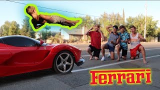 8 YEAR OLD DOES A FLIP OVER FERRARI *INSANE*