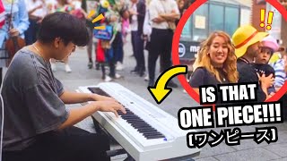 I play ONE PIECE on Piano in Public screenshot 2