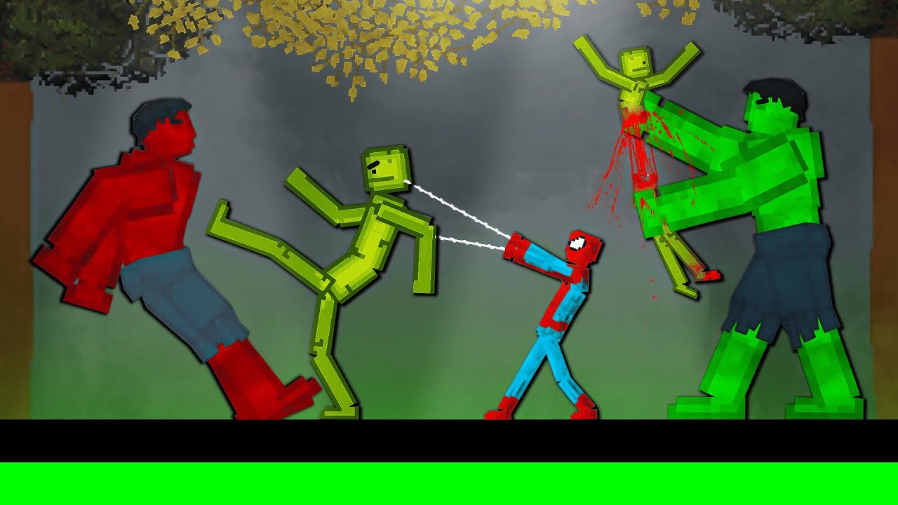 Spider-Man and Hulk Team vs Melon Playground on Acid Sea in People Playground