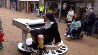 Naughty Nun Driving A Piano In Barnsley [Hd]