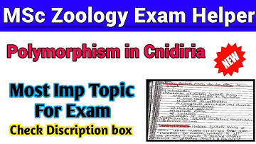 Polymorphism in Cnidiria । MSc Zoology Notes Pdf