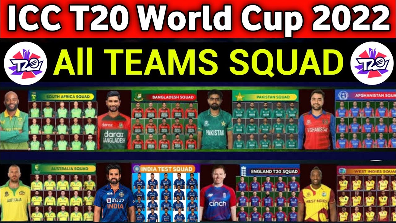 ICC T20 World Cup 2022 - All Team Squad | All Team Full Squad T20 World Cup 2022 | T20 WC 2022