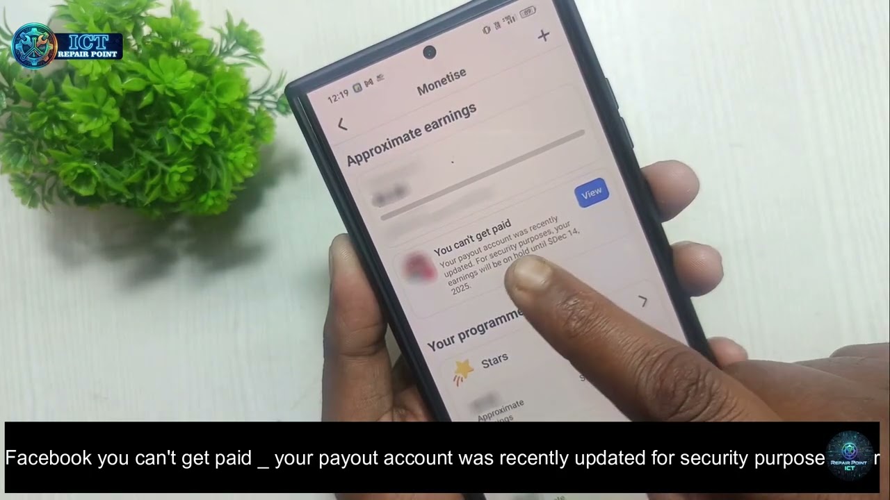 Facebook you can't get paid | your payout account was recently updated