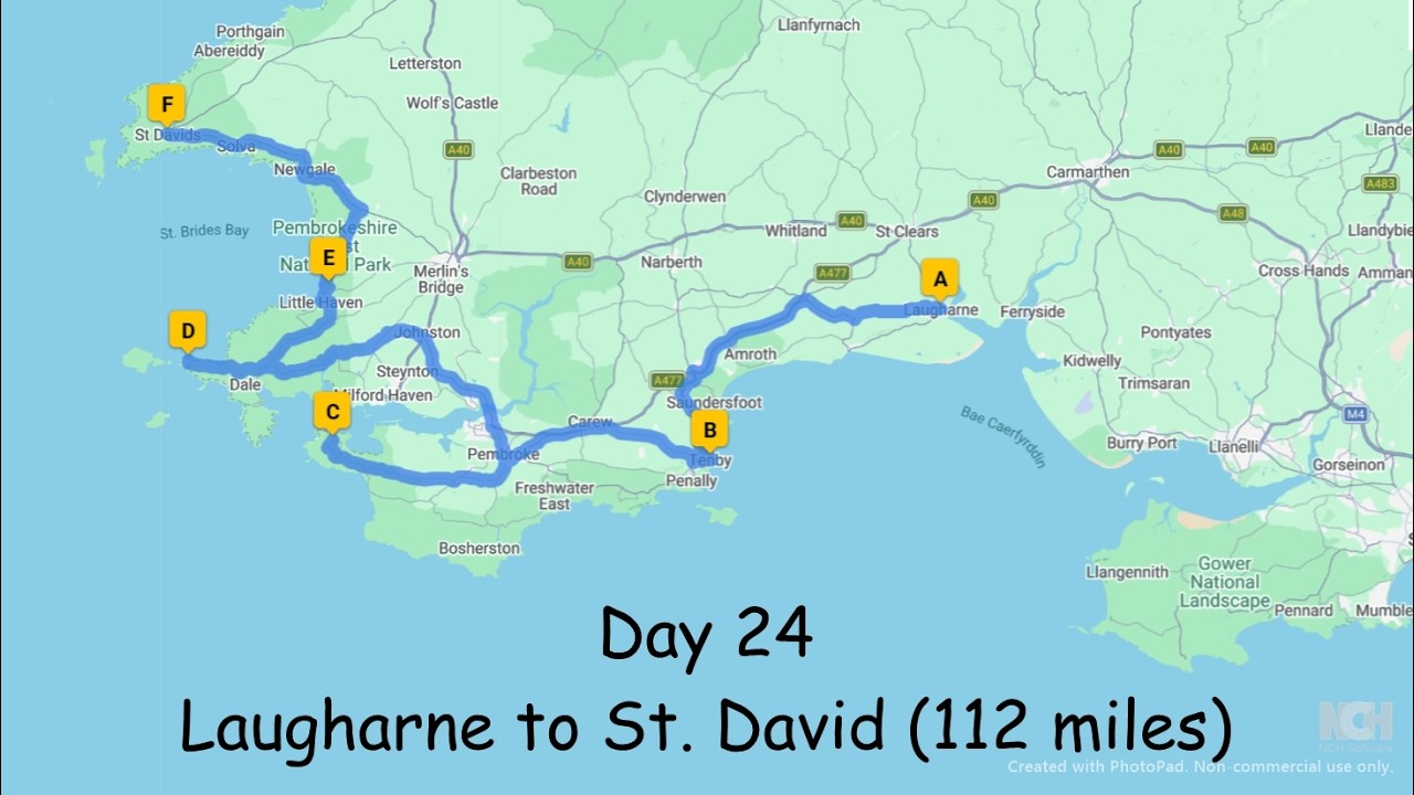 Day 24 - From Robert to William - A Road Trip around the coast of Britain - Laugharne to St Davids