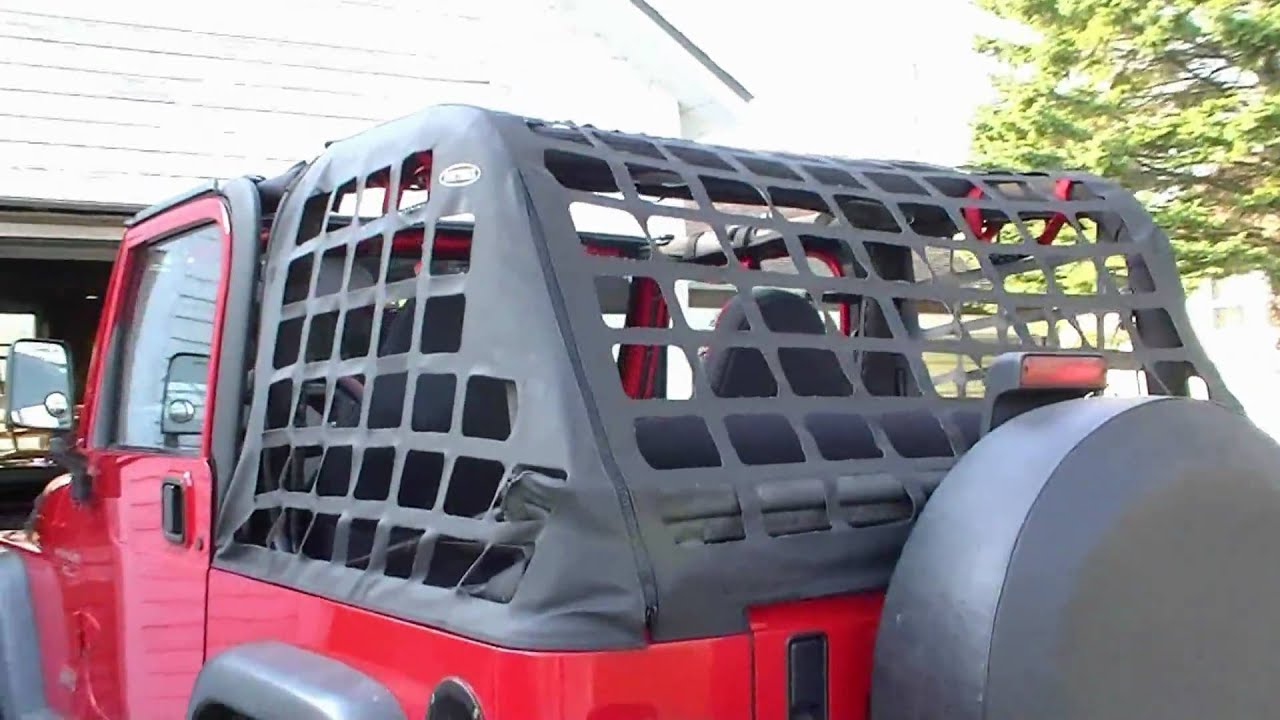 Topless in the Jeep Siberian Husky Smittybilt Cargo Net