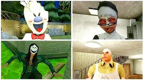 Ice Scream 3 Vs Evil Nun Vs Smiling X Corp 2 Vs Mr Meat [NOSTALGIA PIXEL]