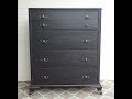 Furniture Makeover: Black 5 drawer Tallboy dresser Bringing a dresser back to life Furniture Makeover: Black 5 drawer Tallboy dresser Bringing a dresser back to life