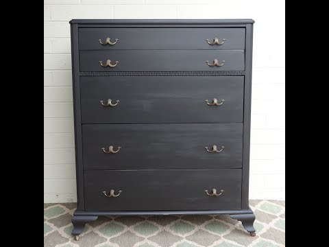 black wood 5 drawer dresser