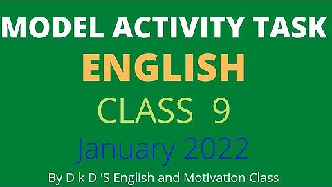Model Activity Task class 9 English#wbbse January 2022