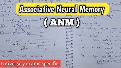 Associative neural memory in soft computing | AUTO and Hetro ANM | Lec-14