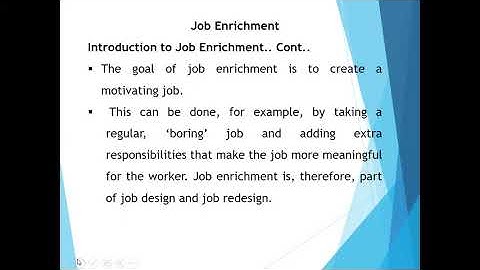 Job Enrichment- Organisational Behaviour(OB) BBM, LMS, 2nd Sem, By- Ranjitha BR, Assistant Professor
