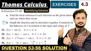 Thomas Calculus Exercise 4.3 Question 53 to 56 solution| Identifying Extrema by MSN Mathematician|