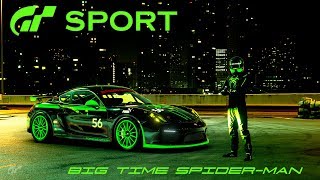 GT Sport - Porsche Cayman GT4 Big Time Spider Man Livery Creation screenshot 5