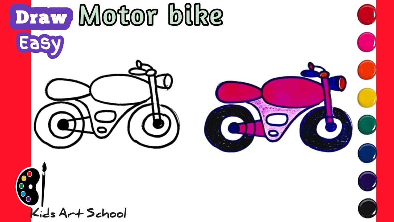 Motorbike Drawing| how to draw a bike easy| Two Wheeler Vehicle Drawing| motorcycle drawing